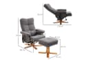HOMCOM Massagesessel Fernsehsessel mit Fußhocker Dunkelgrau Bild 3