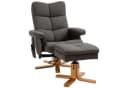 HOMCOM Massagesessel Fernsehsessel mit Fußhocker, Kunstleder, Braun Bild 1