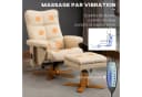HOMCOM Massagesessel Fernsehsessel mit Fußhocker Kunstleder Cremeweiß Bild 4