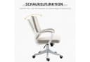Vinsetto Schreibtischstuhl mit Wippfunktion, höhenverstellbar, Beige/Weiß Bild 5