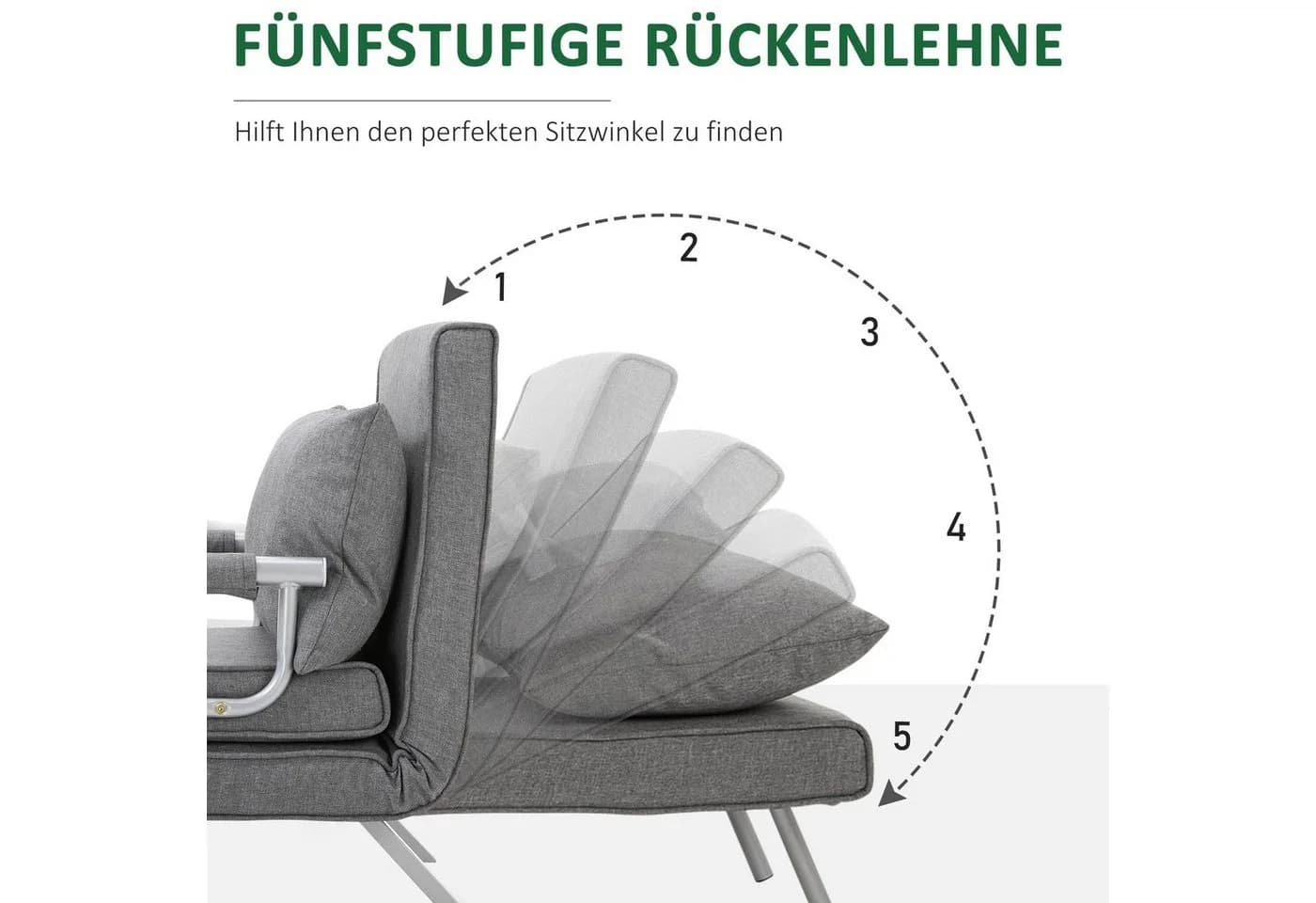 HOMCOM 3-in-1 Gästebett Hellgrau mit Schlaffunktion - Bild 4