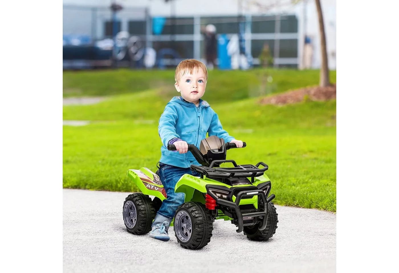 HOMCOM Elektro-Kinderquad Grün 6V Motor Musikfunktion - Bild 2