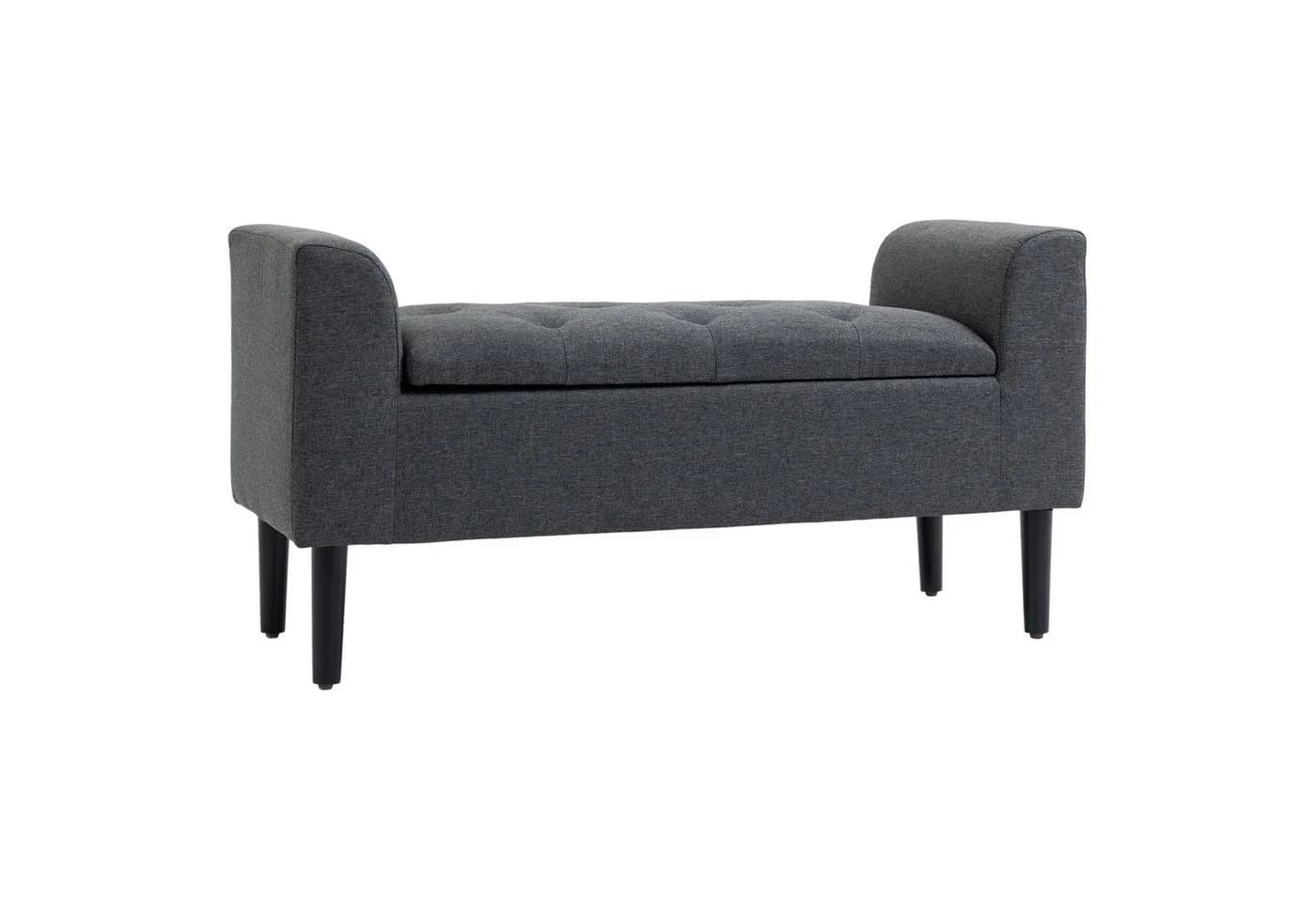 HOMCOM Sitzbank mit Stauraum Dunkelgrau Vintage Design