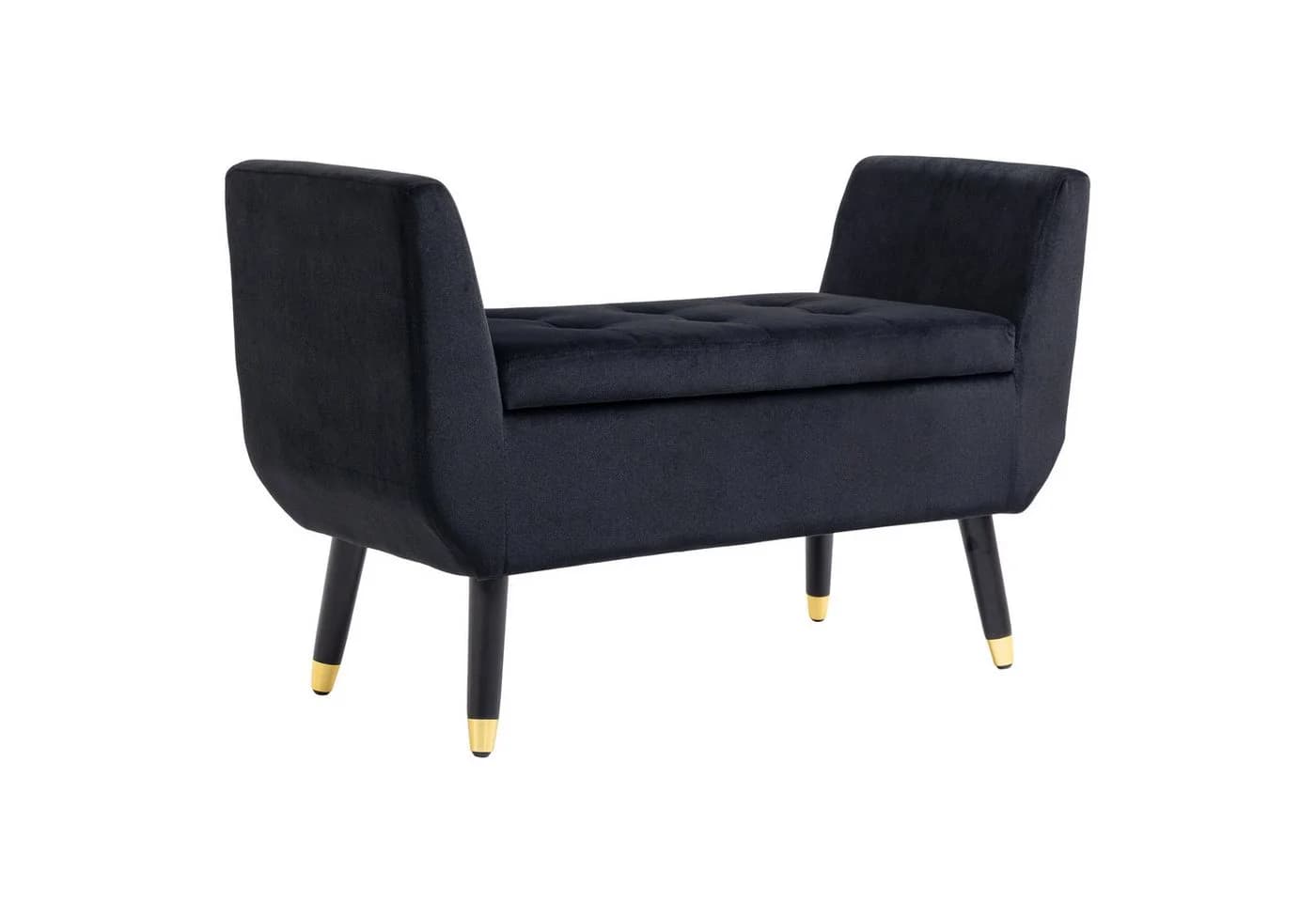 HOMCOM Sitzbank Schwarz mit Stauraum und Vintage-Design