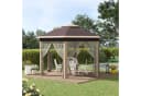 Outsunny Faltpavillon Metall, Polyesterstoff, Mesh 4x4m Bild 1