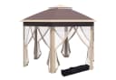 Outsunny Faltpavillon Metall, Polyesterstoff, Mesh 4x4m Bild 2