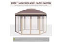 Outsunny Faltpavillon Metall, Polyesterstoff, Mesh 4x4m Bild 4