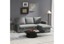 HOMCOM Ecksofa Leinen-Touch mit Schlaffunktion und Chaiselongue, L-Form, Eckcouch, Hellgrau Bild 2