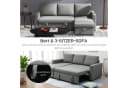 HOMCOM Ecksofa Leinen-Touch mit Schlaffunktion und Chaiselongue, L-Form, Eckcouch, Hellgrau Bild 4