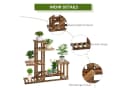 Outsunny Pflanzentreppe 6-stufig Massivholz Braun Bild 5