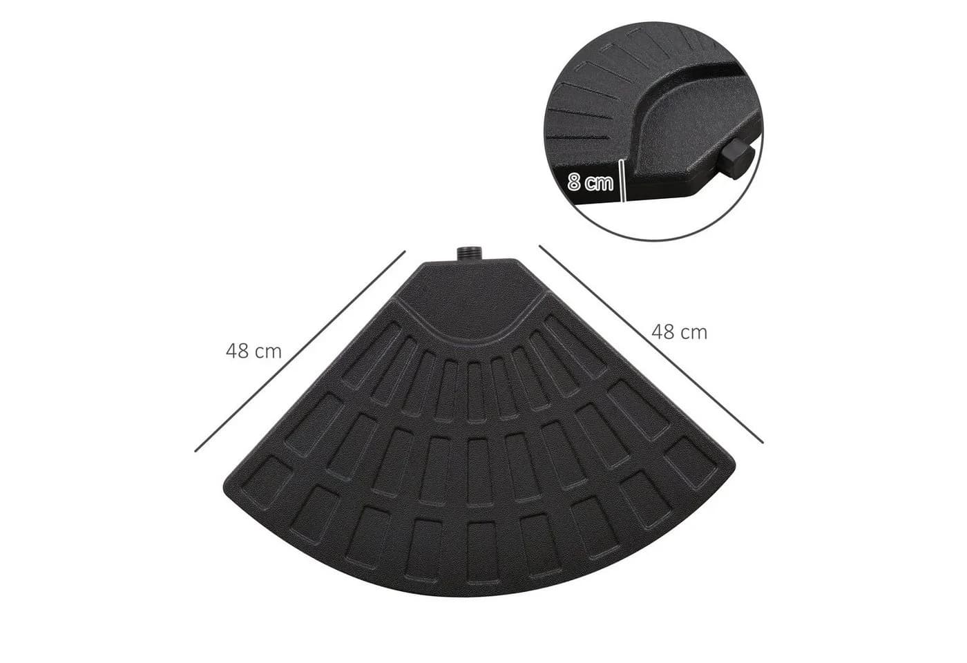 Outsunny Beschwerungsgewicht für Sonnenschirm mit Kreuzständer Schwarz HDPE - Bild 3