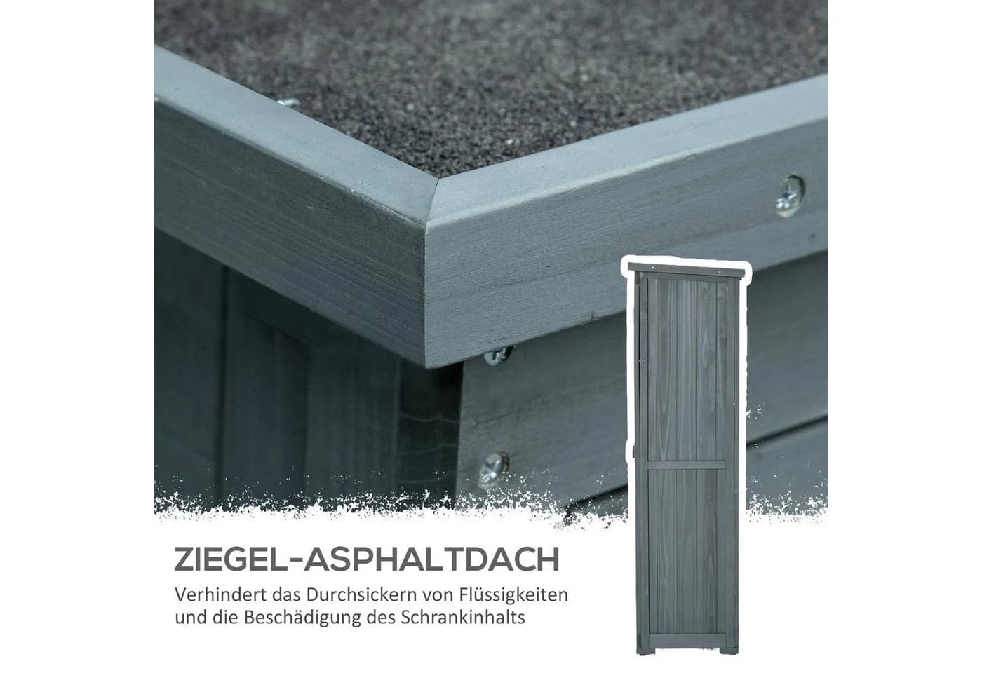Outsunny Gerätehaus mit Lamellentüren, 3 Regale, Wetterbeständig - Bild 5