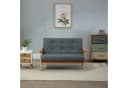 HOMCOM Zweisitzer Sofa Grau Leinenoptik Gummiholz Bild 2