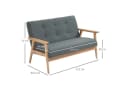 HOMCOM Zweisitzer Sofa Grau Leinenoptik Gummiholz Bild 3
