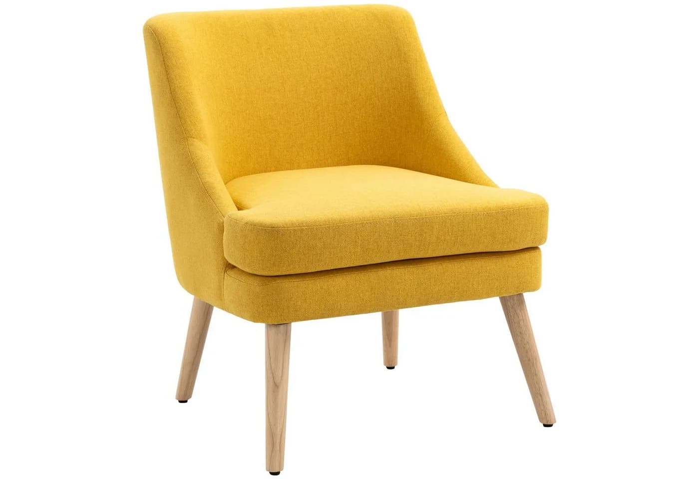 HOMCOM Relaxsessel mit Armlehne Gelb Leinen-Touch