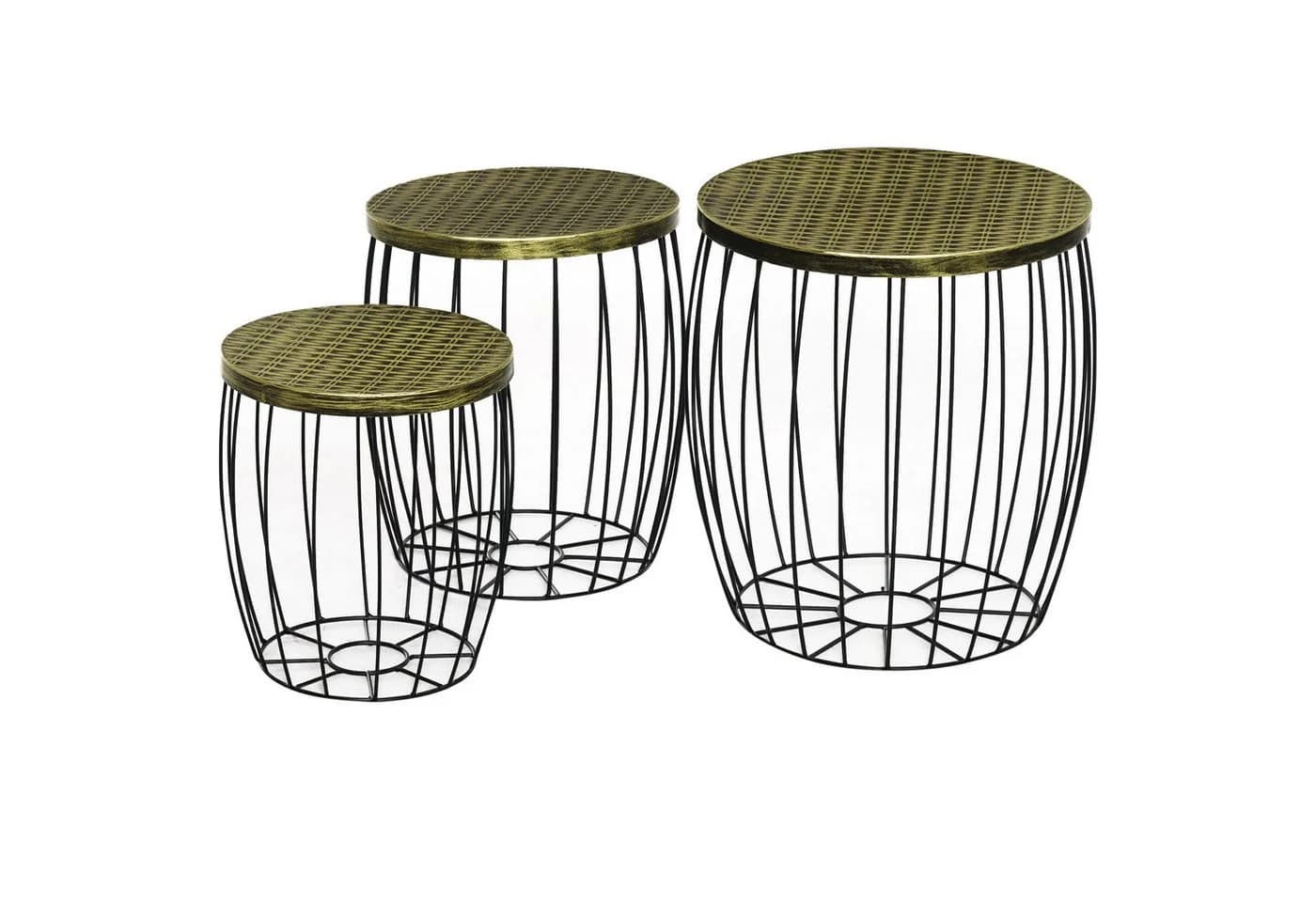 Outsunny Gartentisch Set 3-tlg. Metall Rattan