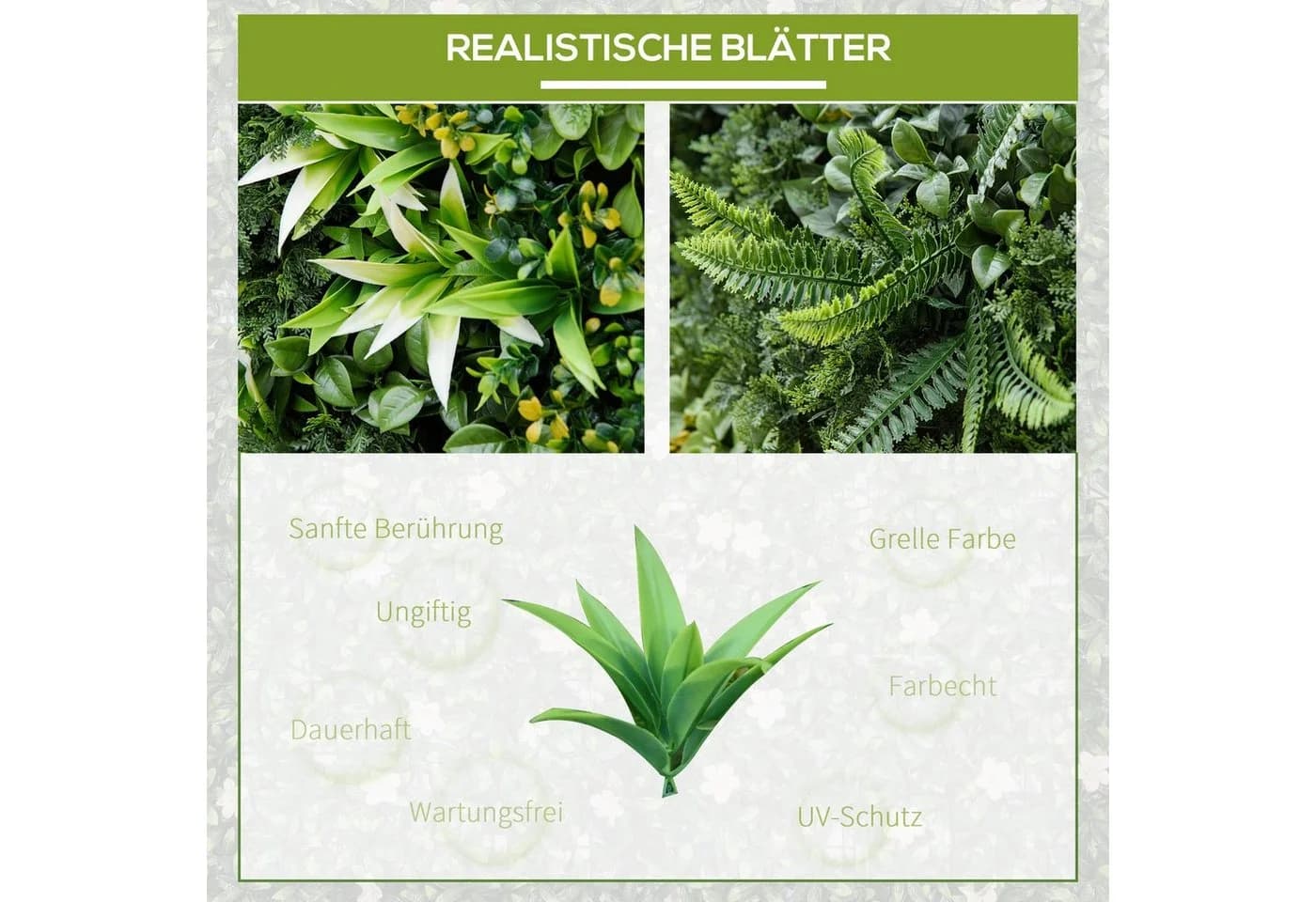 Outsunny Künstliche Heckenpflanze 12-tlg. Sichtschutz Grün UV-Schutz - Bild 4
