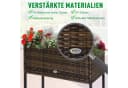 Outsunny Blumenkasten mit Füßen PE-Rattan Metall Braun Bild 5