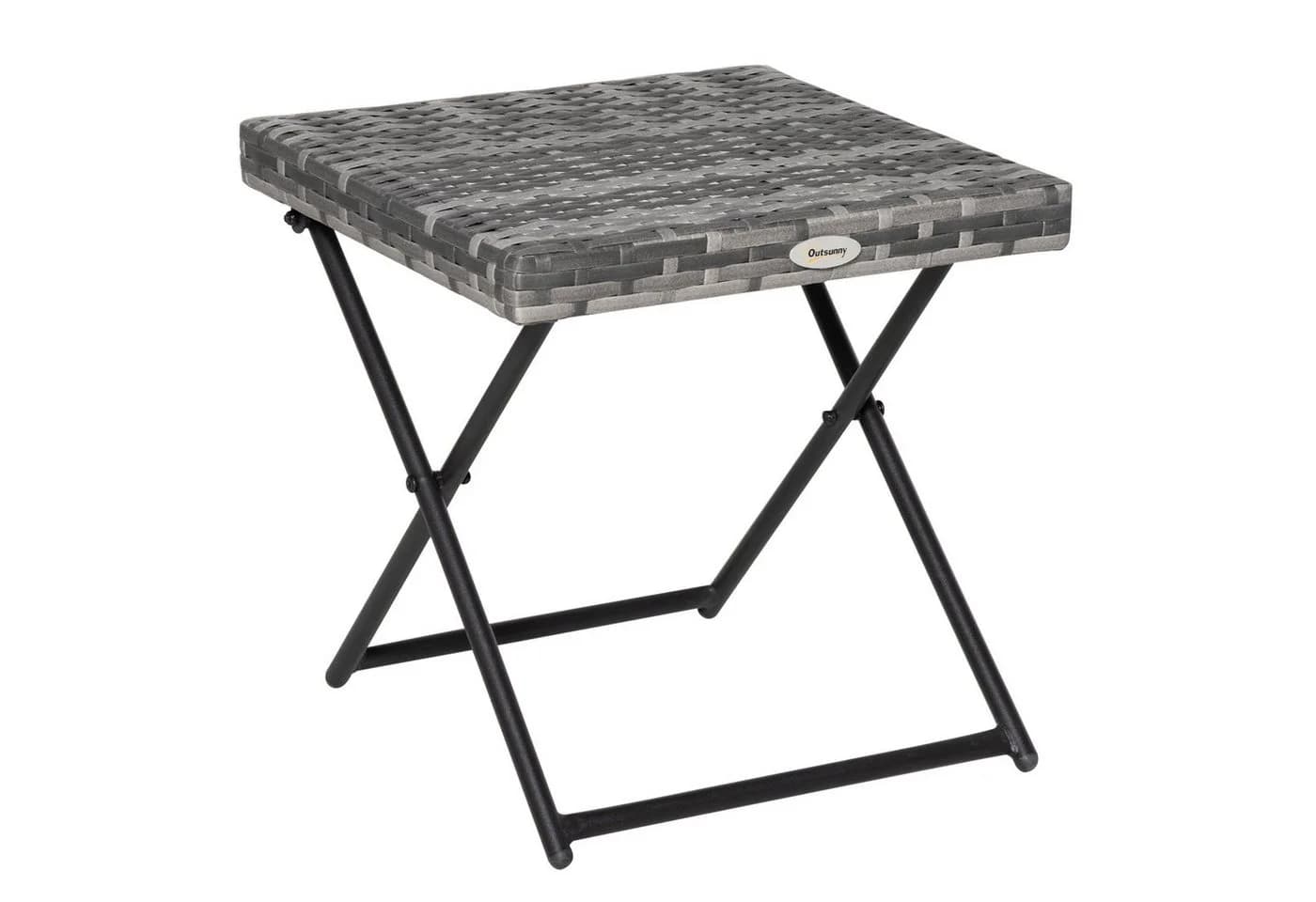 Outsunny Klapptisch Grau Polyrattan 40x40x40 cm