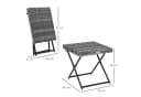 Outsunny Klapptisch Grau Polyrattan 40x40x40 cm Bild 3