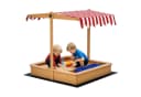 Outsunny Sandkasten mit Abdeckung Dach, Sandmuschel, 1-tlg., Sandkiste, Gelb Bild 1