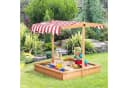 Outsunny Sandkasten mit Abdeckung Dach, Sandmuschel, 1-tlg., Sandkiste, Gelb Bild 2
