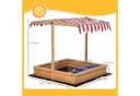 Outsunny Sandkasten mit Abdeckung Dach, Sandmuschel, 1-tlg., Sandkiste, Gelb Bild 3