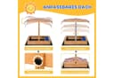 Outsunny Sandkasten mit Abdeckung Dach, Sandmuschel, 1-tlg., Sandkiste, Gelb Bild 4