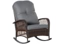 Outsunny Schaukelstuhl Braun Grau Poly Rattan mit Kissen Bild 1
