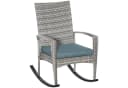 Outsunny Schaukelstuhl Gartenstuhl Grau mit Kissen Bild 1