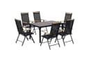 Outsunny Garten-Essgruppe 7-tlg. Klappbar Schwarz Bild 1