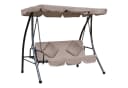 Outsunny Hollywoodschaukel 3-Sitzer mit Liegefunktion Beige Bild 1