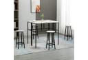 HOMCOM Bartisch-Set im Industriedesign, 6-teilig Essgruppe 2 Bartisch mit 4 Stühlen Grau, Schwarz Bild 1