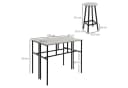 HOMCOM Bartisch-Set im Industriedesign, 6-teilig Essgruppe 2 Bartisch mit 4 Stühlen Grau, Schwarz Bild 3