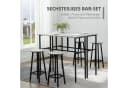 HOMCOM Bartisch-Set im Industriedesign, 6-teilig Essgruppe 2 Bartisch mit 4 Stühlen Grau, Schwarz Bild 4