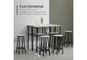 HOMCOM Bartisch-Set im Industriedesign, 6-teilig Essgruppe 2 Bartisch mit 4 Stühlen Grau, Schwarz Bild 5
