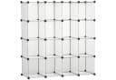 HOMCOM Kommode DIY Regalsystem mit 16 Würfeln Kunststoff Stahl Weiß Bild 1