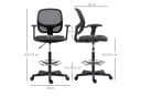 Vinsetto Ergonomischer Bürostuhl Schwarz mit Mesh-Rückenlehne und Fußstütze Bild 3