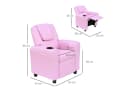HOMCOM Kindersessel Rosa mit Liegefunktion und Becherhalter Bild 3