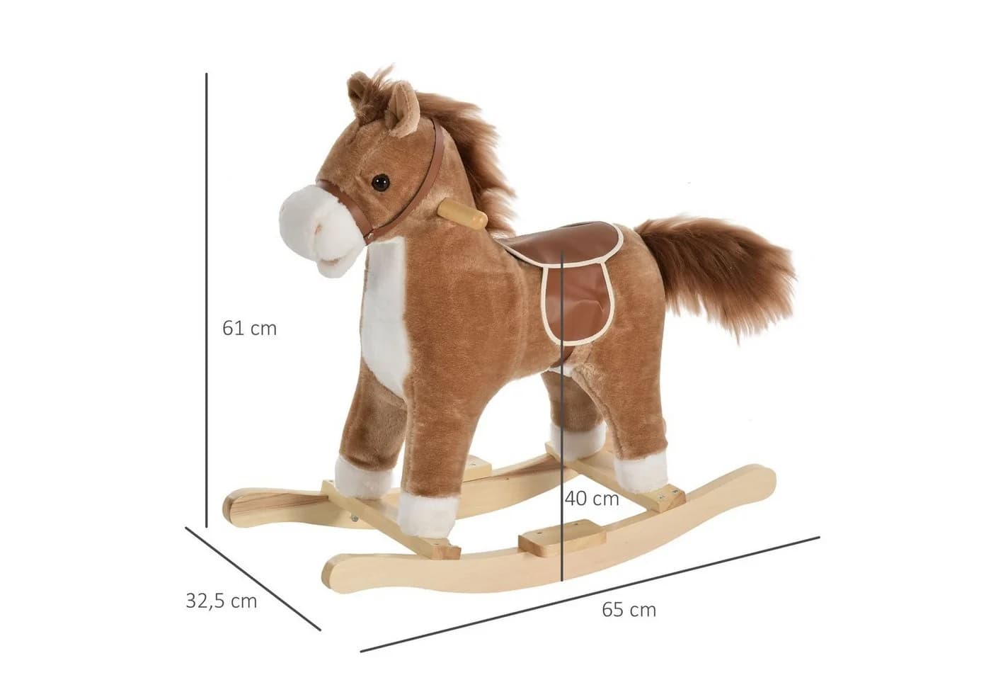 HOMCOM Schaukeltier Baby Pferd mit Tiergeräusche Spielzeug Haltegriffe - Bild 3