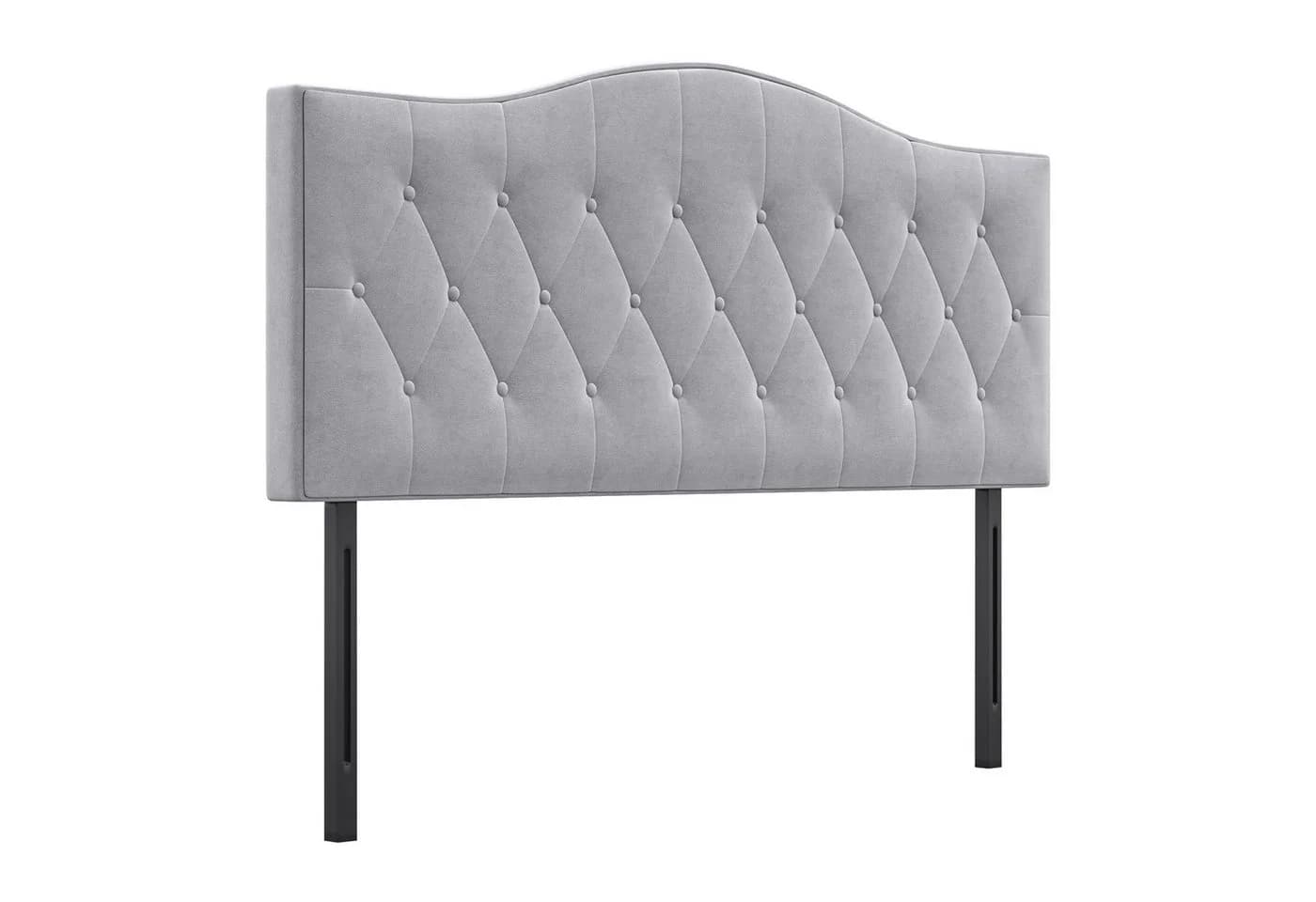 HOMCOM Polsterkopfteil Grau Samt 185x134 cm - Bild 2