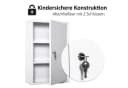 Kleankin Medizinschrank Weiß mit Schloss 3 Fächer Bild 4