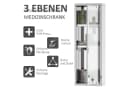 Kleankin Medizinschrank Silber mit Schloss und 3 Fächern Bild 4