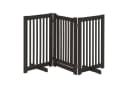 PawHut Hundegitter Freistehend Klappbar Braun Holz Bild 1