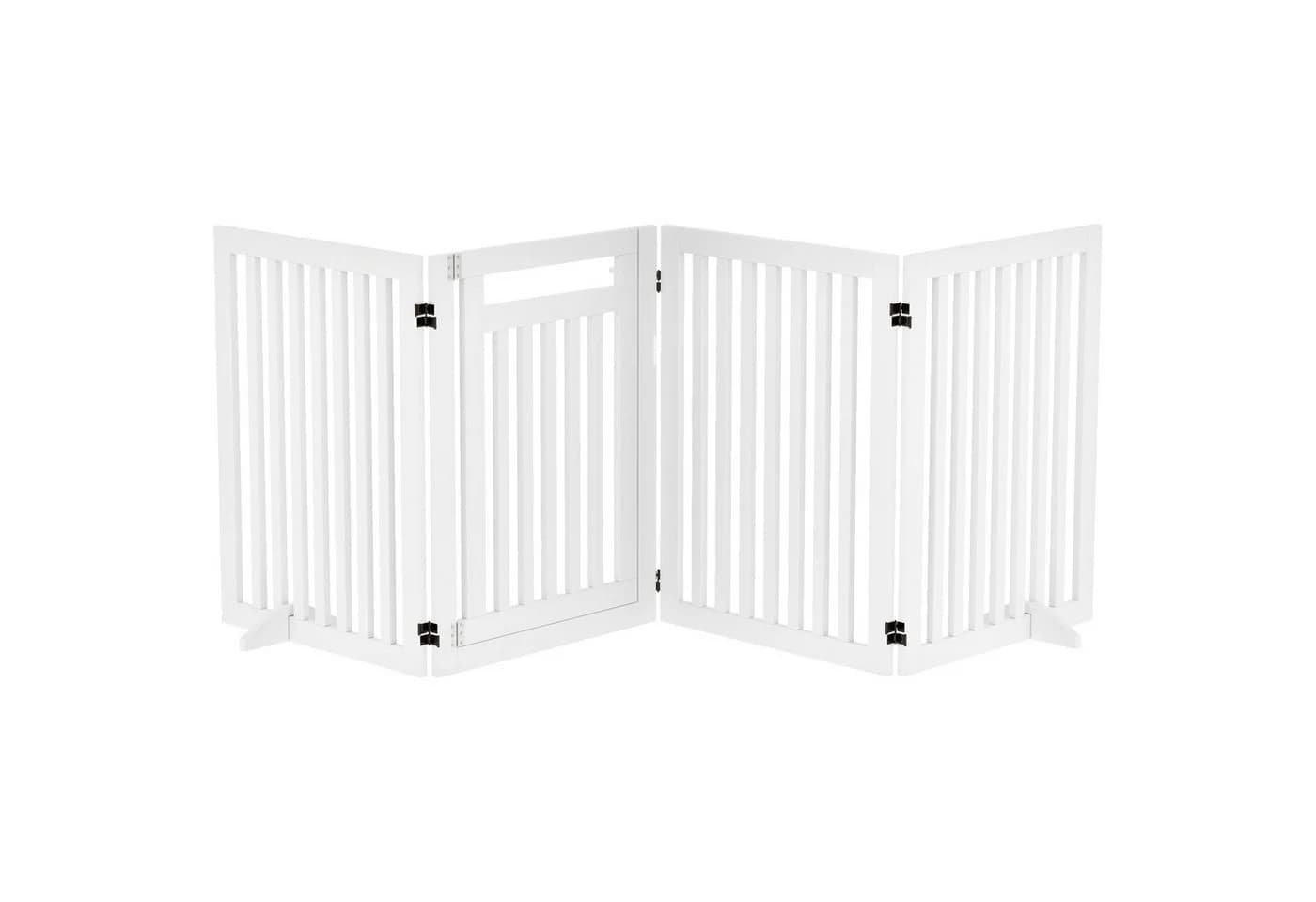 PawHut Hundegitter 4-teilig faltbar weiß MDF