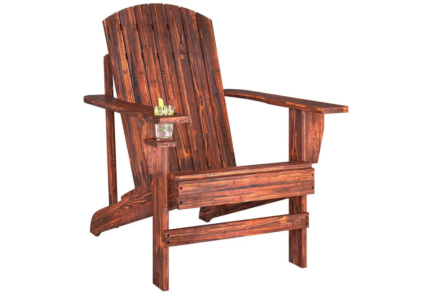 Outsunny Adirondack-Gartenstuhl mit Becherhalter