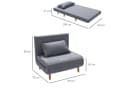 HOMCOM Sessel mit Bettfunktion und verstellbarer Lehne Grau Bild 3
