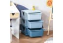 HOMCOM Spielzeugtruhe Blau mit 3 Schubladen Bild 2