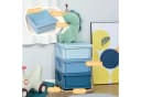 HOMCOM Spielzeugtruhe Blau mit 3 Schubladen Bild 3