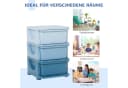 HOMCOM Spielzeugtruhe Blau mit 3 Schubladen Bild 5